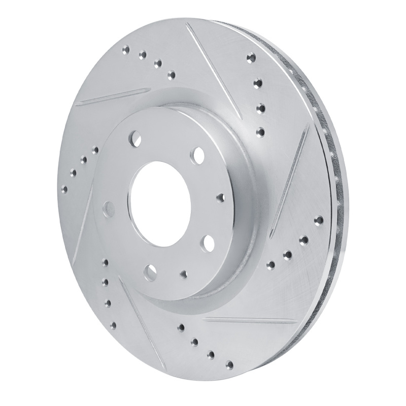 Mazda 3 Brake Rotor (1) - Front Right - R1 Concepts - Drilled & Slotted - Silver - `19-`25